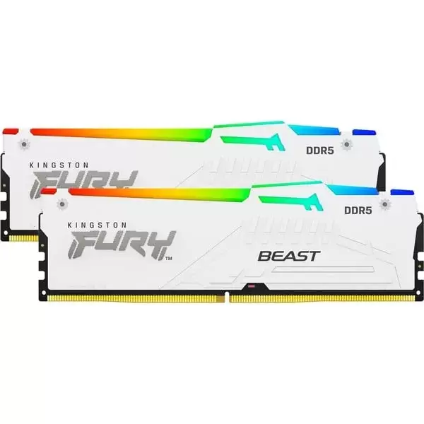 זכרון לנייח 32GB 6400MT/s DDR5 CL32 DIMM (Kit of 2) FURY Beast White RGB XMP