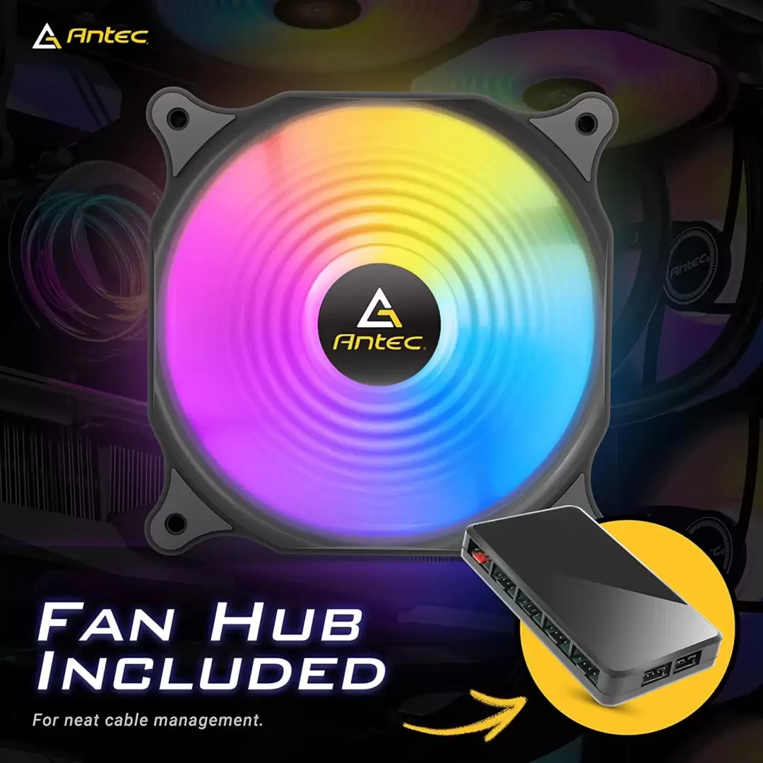 סט 3 מאווררים Antec F12 Racing ARGB fan - 3PK תמונה 4