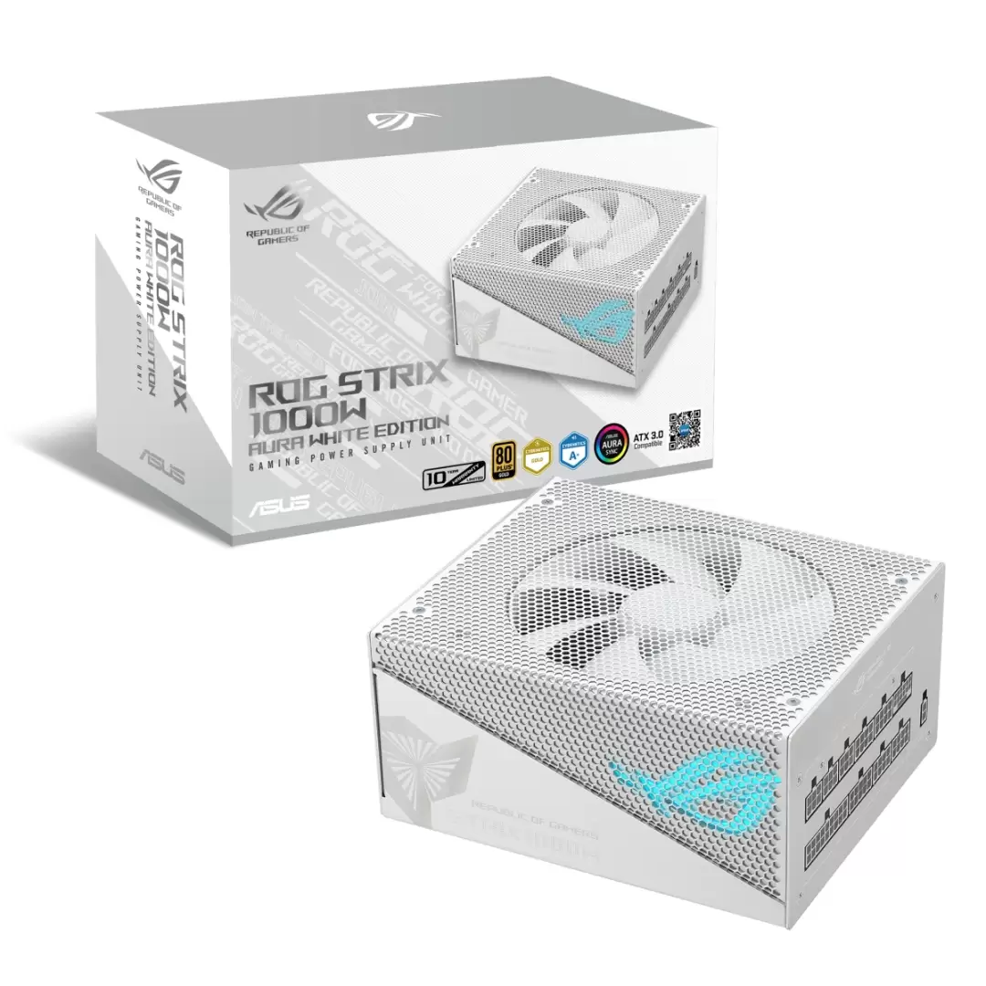 ספק כח מודולרי ASUS ROG STRIX 1000G AURA WHITE GAMING