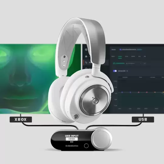 אוזניות גיימרים אלחוטיות Steelseries Arctis Nova Pro Wireless לבן תמונה 3