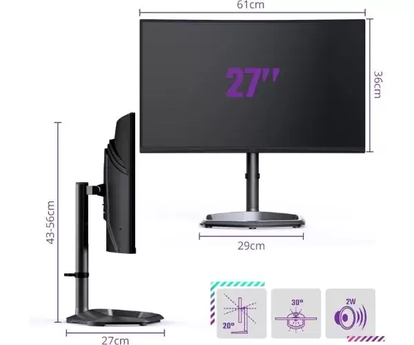 מסך קעור Cooler Master 27inch FHD 0.5ms VA 240hz HDR400 A-Sync תמונה 3