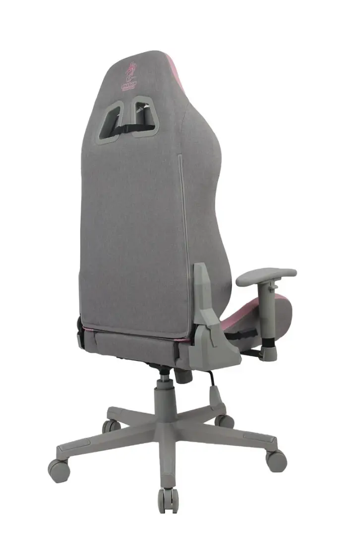 כיסא גיימינג Dragon Gaming Chair Cyber Fabric בד אפור-ורוד תמונה 4