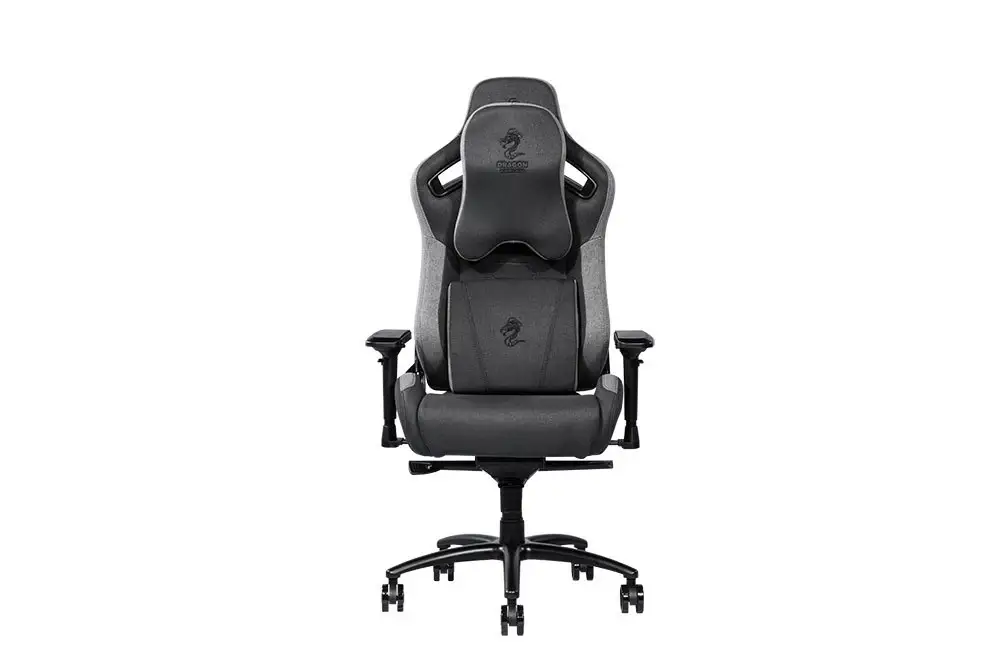 כיסא גיימינג מתקדם Dragon GT Chair DLX Fabric בד שחור-אפור תמונה 2