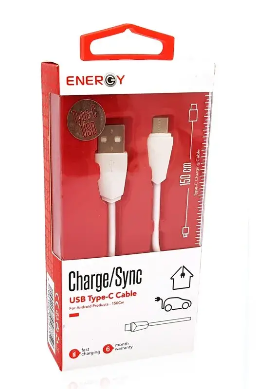 כבל ENERGY DATA CABLE 1.5 3A C TO C שחור