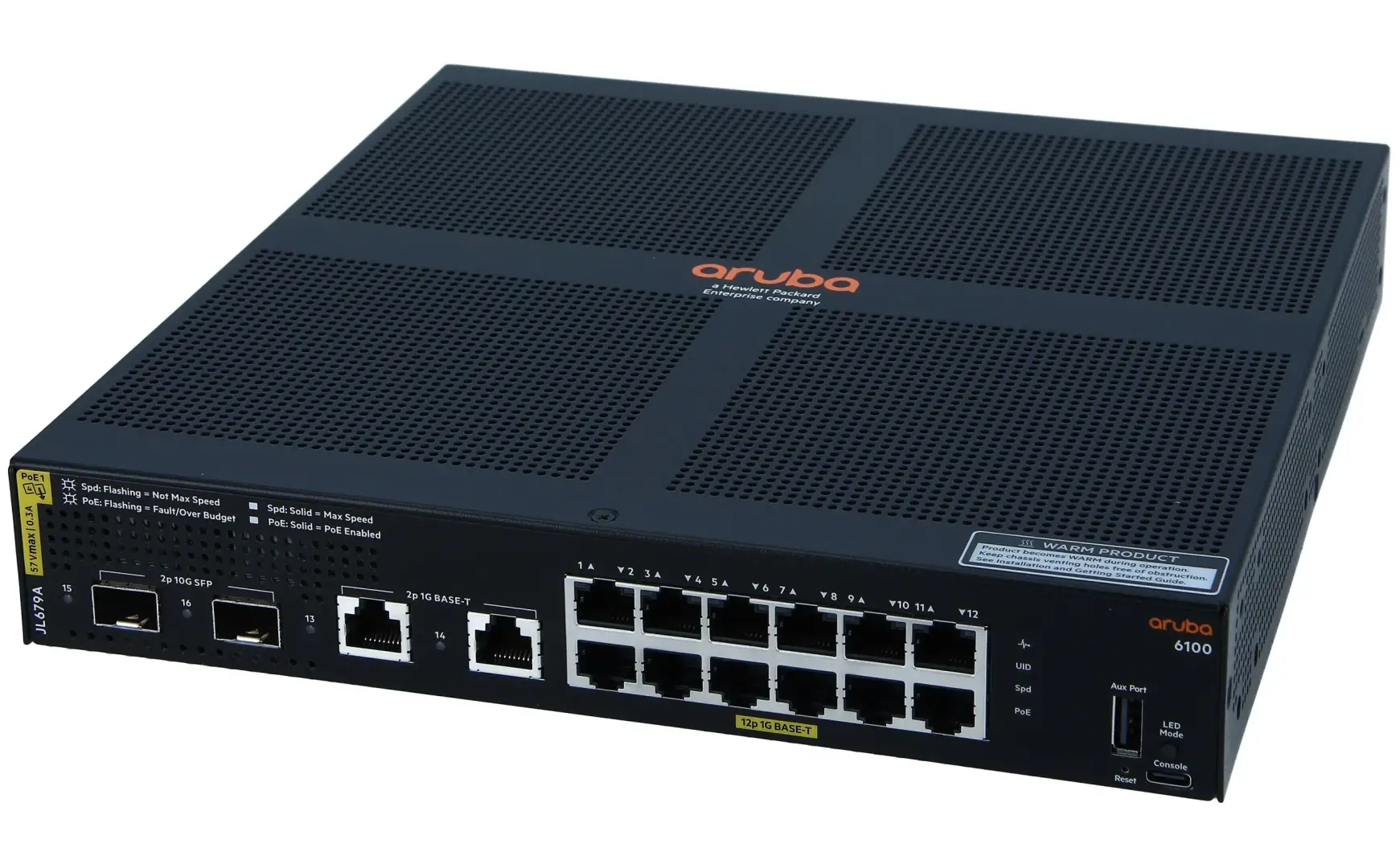 רכזת Aruba 6100 12G CL4 POE 2SFP 139W תמונה 2