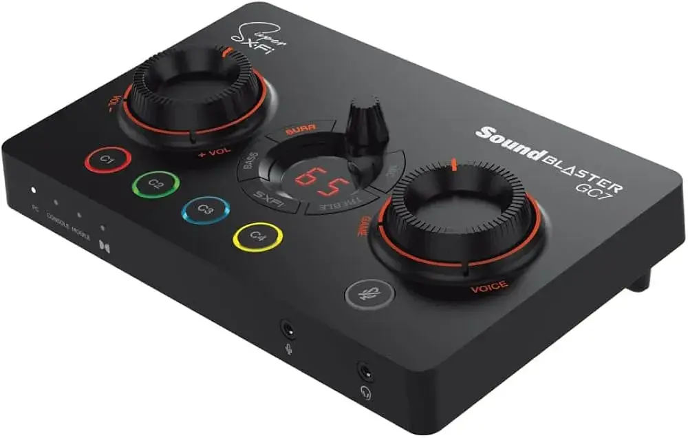 קונסולת מיקסר  Sound Blaster GC7 - Game Streaming USB DAC and Amp with Programmable Buttons and Super X-Fi תמונה 3