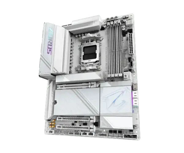 לוח אם  AMD Gigabyte X870E AORUS PRO ICE ATX AM5 DDR5 WIFI7 BT תמונה 3