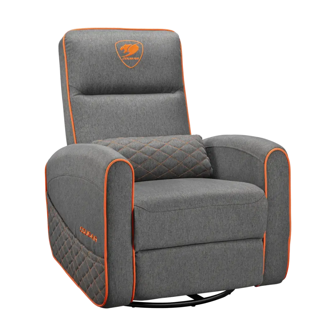 ‏כורסת גיימינג אפורה ודוגמא בכתום  COUGAR FIDOM  Gray Orange Gaming Sofa תמונה 3