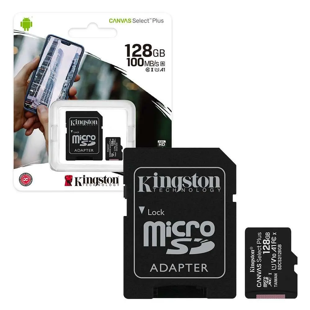 כרטיס זכרון Kingston 128GB UHS-1 Canvas Select Plus Adapter incl תמונה 2