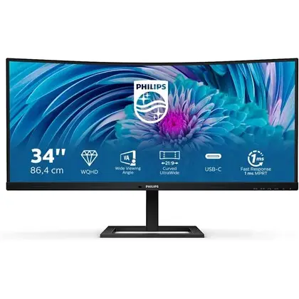 מסך מחשב LCD פיליפס  PHILIPS 34" Curved WQHD UltraWide HDMI/DP/USB תמונה 2