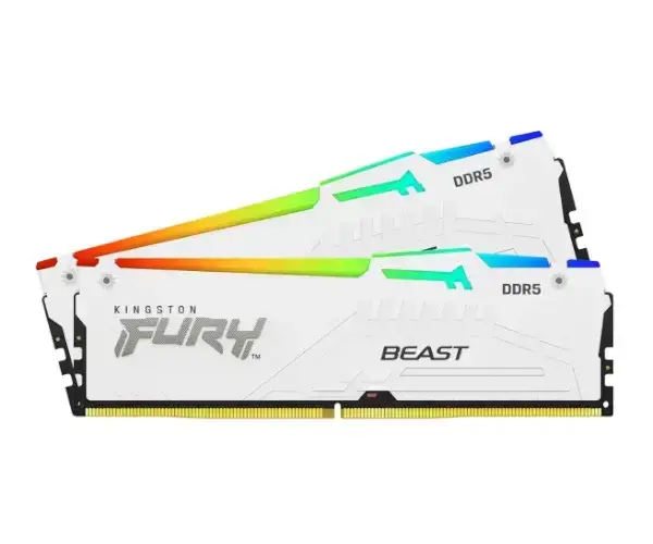 זכרון מחשב FURY Beast White RGB EX 32GB 5600MT/s DDR5 CL36 (2Kit) לבן תמונה 2