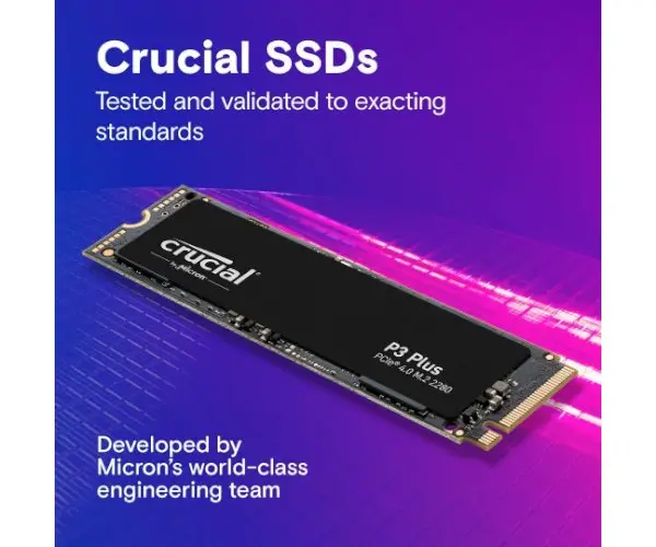 דיסק פנימי Crucial P3 500GB 3D NAND NVMe PCIe M.2 SSD gen4 2280 תמונה 2