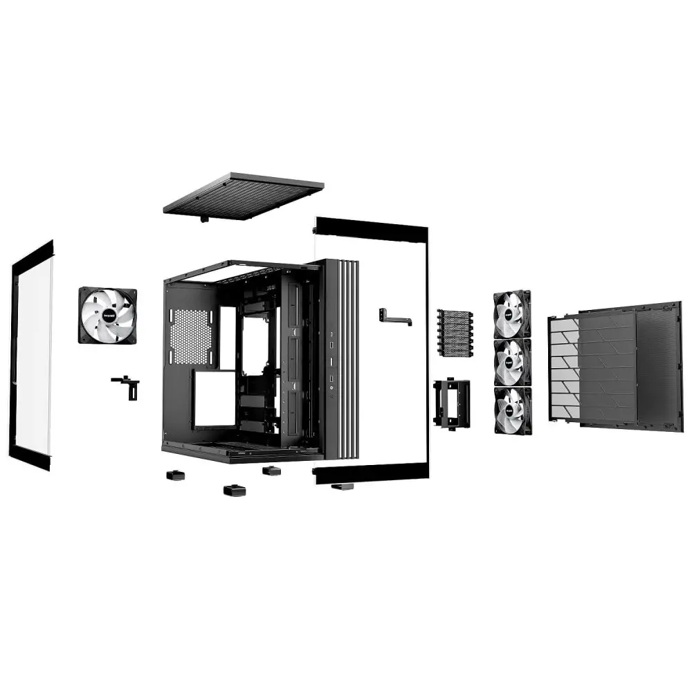 מארז גיימינג עם פסי תאורה ומאווררים be quiet! LIGHT BASE 600 LX Black שחור תמונה 3