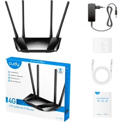 נתב סלולרי  CUDY 4G LTE WIFI ROUTER LT400 תמונה 4