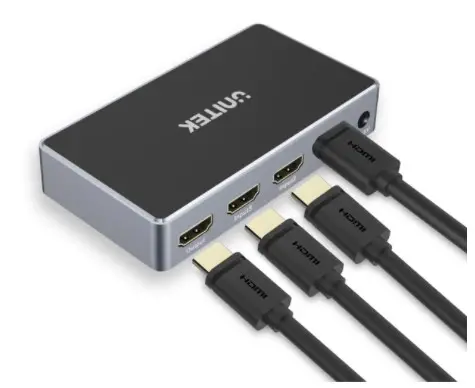 מפצל HDMI 3PORT עם שלט V1111A 4K תמונה 2