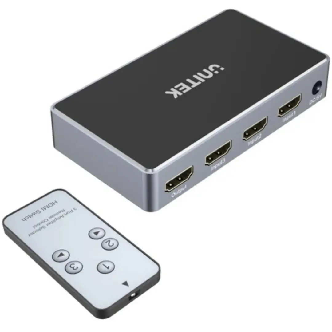 מפצל HDMI 3PORT עם שלט V1111A 4K תמונה 3