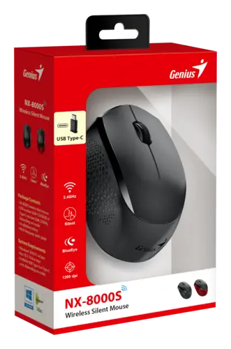 עכבר אלחוטי BlueEye Genius NX-8000S BLACK שחור תמונה 3