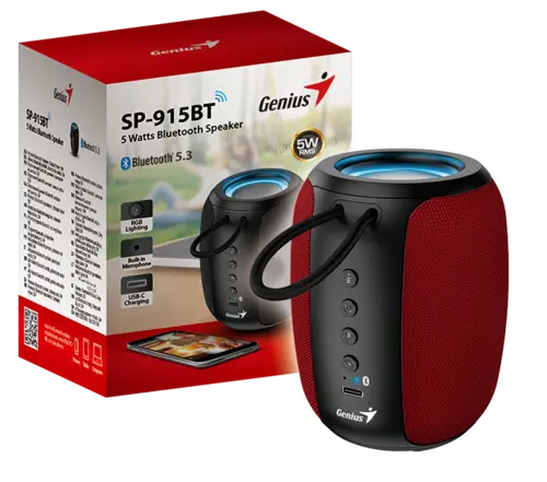 רמקול נייד GENIUS SP-915BT  אדום-שחור תמונה 2