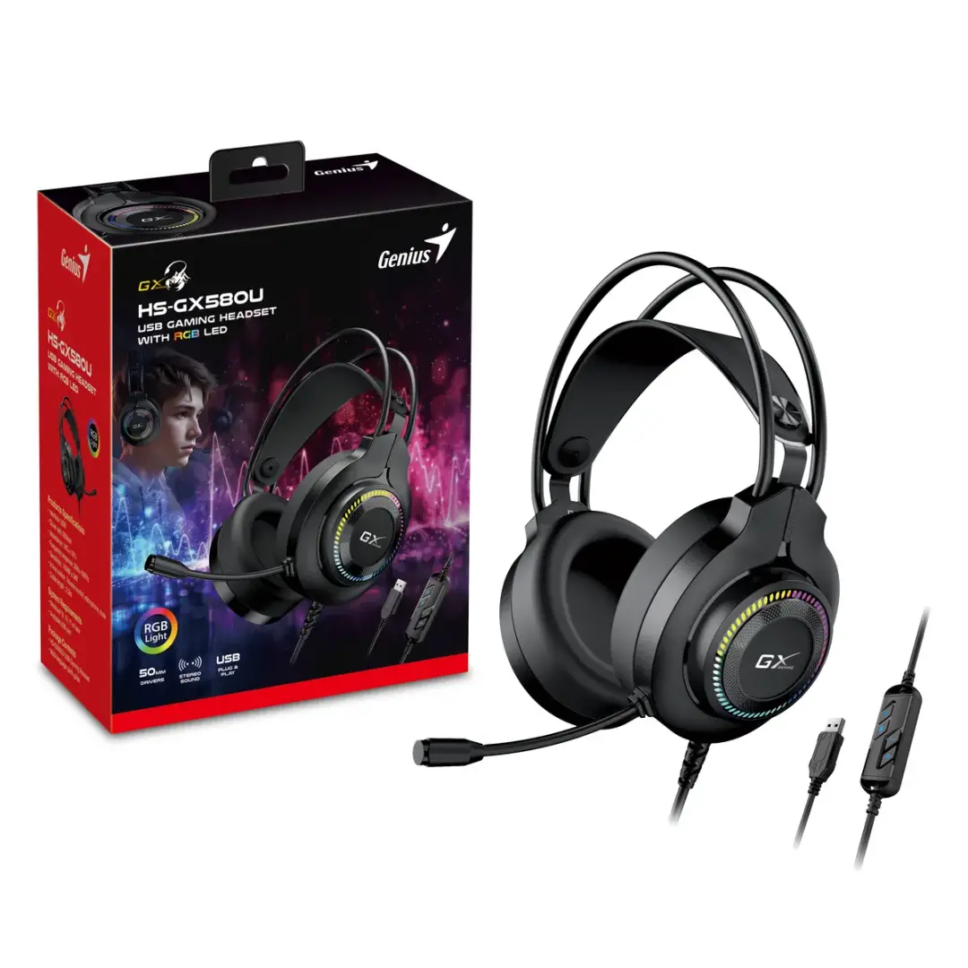 אוזניות גיימינג חוטיות GENIUS GAMING HEADSET HS-GX580U תמונה 3
