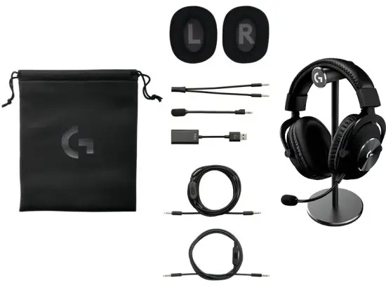 אוזניות גיימינג עם מקרופון Logitech G Pro X Gaming Headset -שחור- כולל מעמד תמונה 4