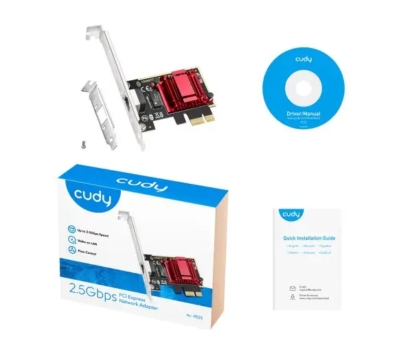 כ.רשת פנימי לנייח Cudy PE25 2.5Gbits PCI-E Nework Adapter LP תמונה 3