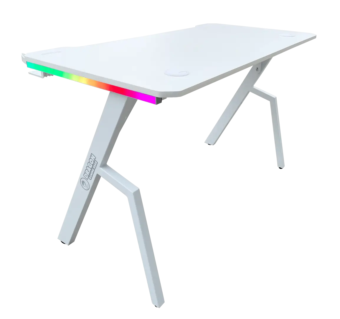 שולחן גיימינג תאורת DRAGON R 120cm RGB לבן תמונה 5