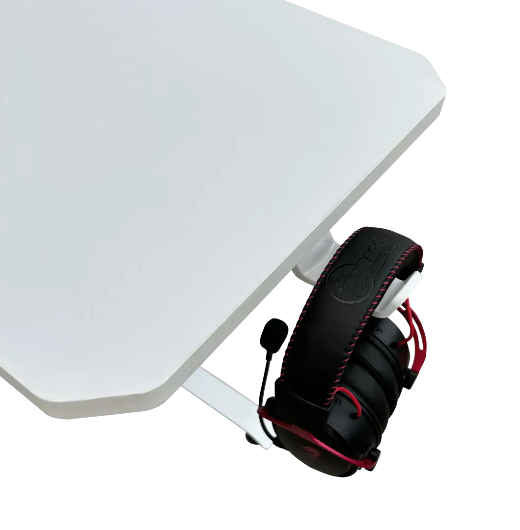 שולחן גיימינג פינתי (ימין) תאורת DRAGON 160*100cm RGB לבן תמונה 4