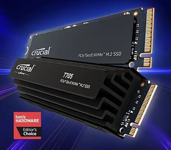 דיסק פנימי Crucial T705 2TB PCIe Gen5 NVMe M.2 SSD תמונה 3
