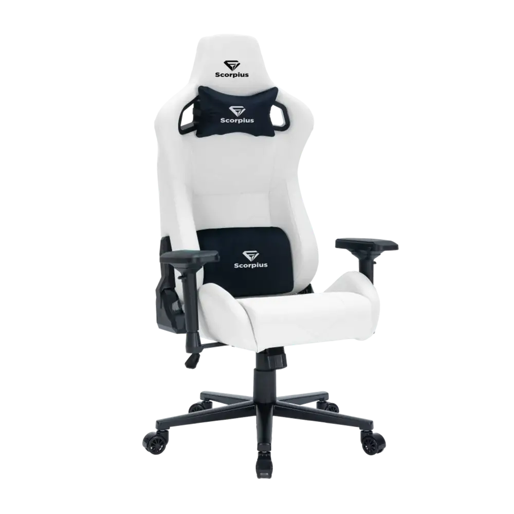 מושב גיימינג SCORPIUS DELUXEPRO לבן תמונה 2