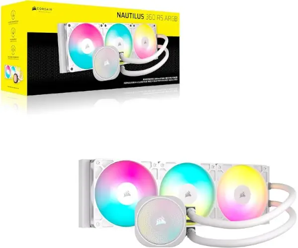 קירור נוזלי Corsair iCUE NAUTILUS 360 RS White 360mm AIO לבן תמונה 3