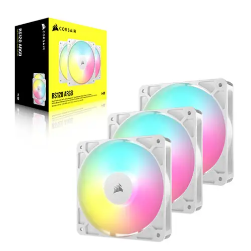 3 מאוררים למארז CORSAIR RS120 ARGB לבן תמונה 2