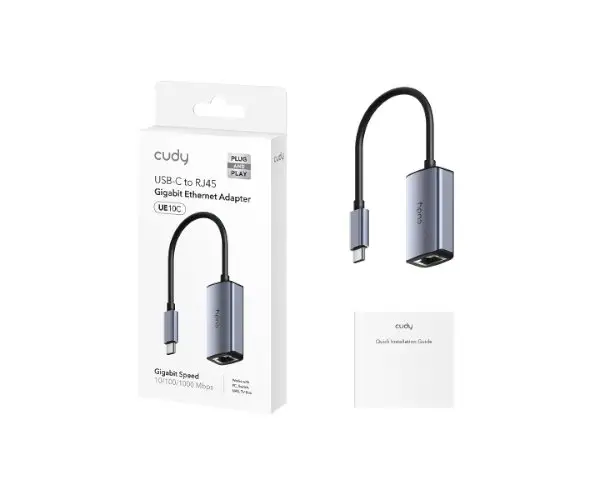 כרטיס רשת CUDY UE10C USB-C TO RJ45 UP TO 1GB תמונה 2