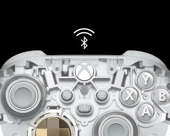 בקר אלחוטי Xbox Ghost Cipher שקוף ואפור תמונה 4