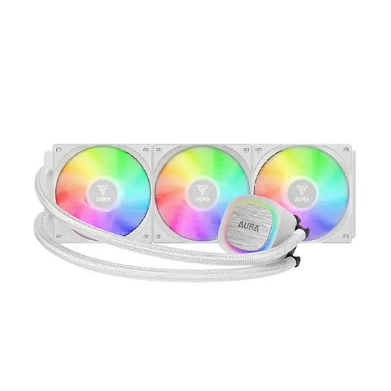 קירור נוזלי למעבד GAMDIAS AURA GL360 V2 WH לבן