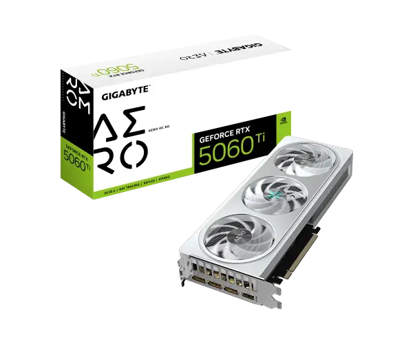 כרטיס מסך Gigabyte RTX 5060 Ti AERO OC 8GB white לבן