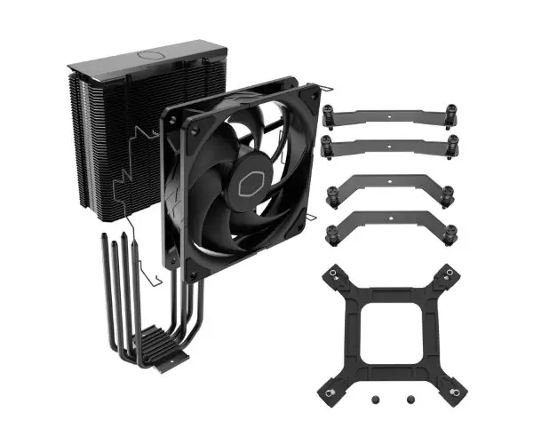 מאורר למעבד Cooler Master 212 Black AirCooler 210W TDP AMD/INTEL תמונה 4