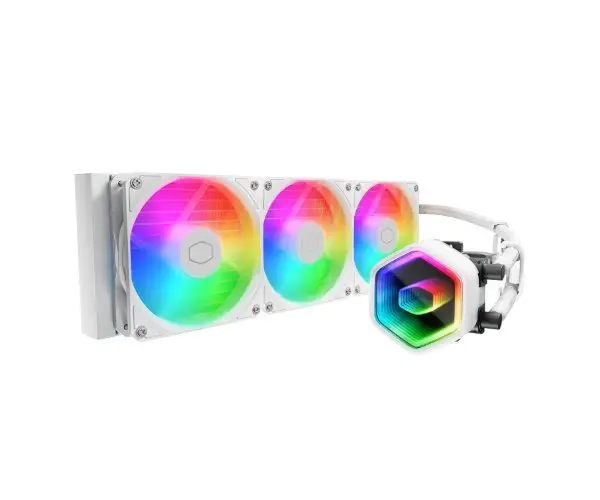 קירור נוזלי למעבד Cooler Master 360 Core II White 280W TDP Intel/Amd לבן