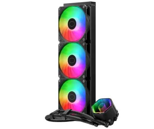 קירור נוזלי למעבד Cooler Master 360 Core II 280W TDP Intel/Amd שחור תמונה 2
