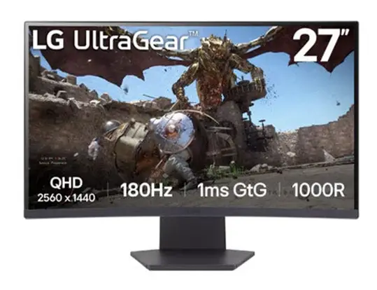 מסך גיימינג קעור LG UltraGear VA QHD ''27 180Hz 16:9 HDR-10 FreeSync