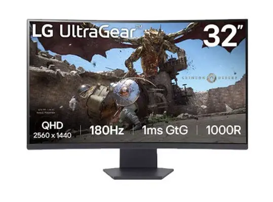 מסך גיימינג קעור LG UltraGear VA QHD ''32 180Hz 16:9 HDR-10 FreeSync