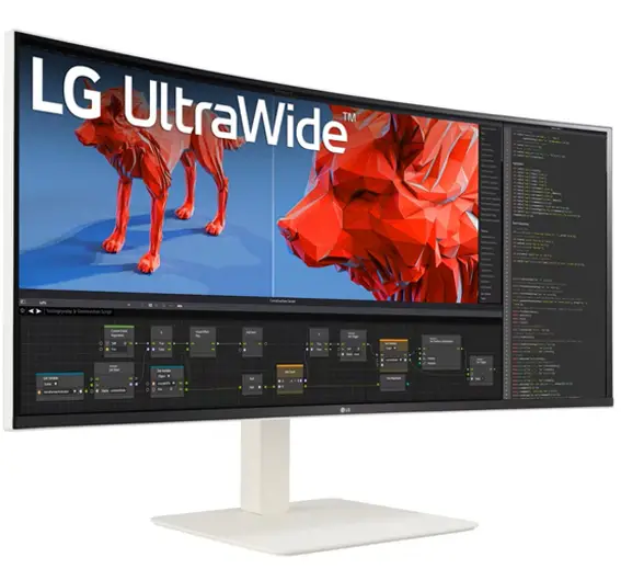 מסך מחשב קעור מתכוונן + רמקולים LG Nano IPS WQHD ''38 144Hz לבן תמונה 2