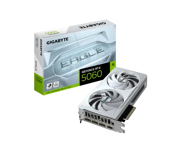 כרטיס מסך Gigabyte GeForce RTX 5060 EAGLE ICE 8GB לבן