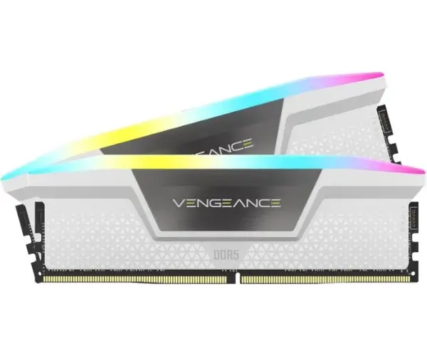 ז. לנייח CORSAIR VENGEANCE RGB 32GB 2x16GB DDR5 6400MHz C32 לבן
