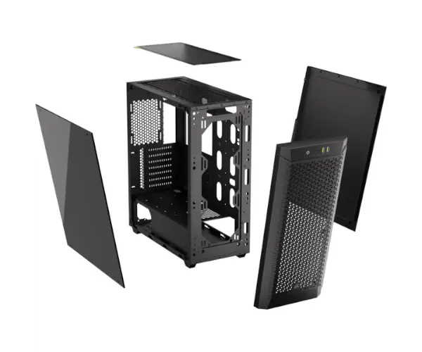 מארז Corsair 480T Airflow Temperd Glass Mid-Tower E-ATX Black שחור תמונה 4