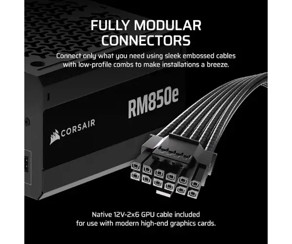 ספק Corsair RM650e 80Plus Gold Fully-Modular ATX3.1 PCIE5.1 תמונה 3