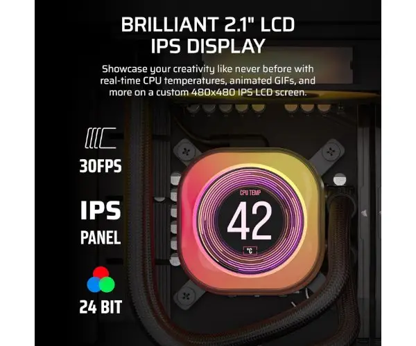 קירור נוזלי Corsair iCUE TITAN 360 RX LCD Balck 360mm AIO שחור תמונה 5