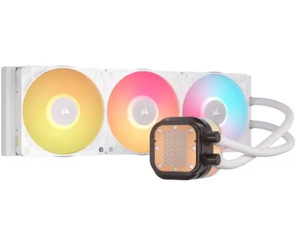 קירור נוזלי Corsair iCUE TITAN 360 RX LCD White 360mm AIO לבן תמונה 3