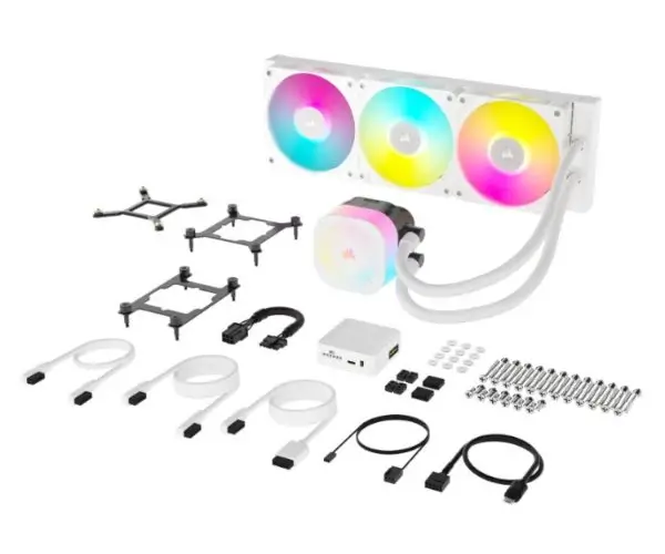 קירור נוזלי Corsair iCUE TITAN 360 RX RGB White 360mm AIO לבן תמונה 3