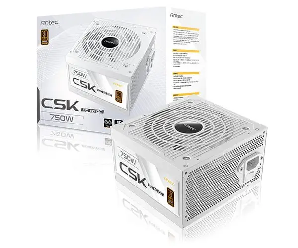ספק כוח ANTEC CSK 750DC Non-Modular 750W 80 PLUS Bronze 120MM לבן