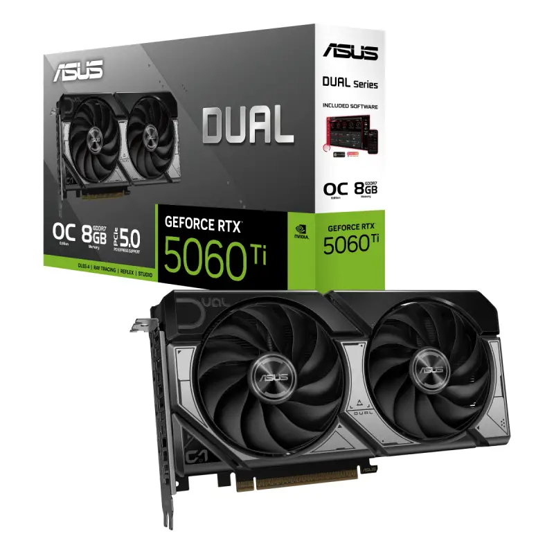 כרטיס מסך ASUS NVIDIA GeForce RTX 5060 Ti DUAL OC 8GB GDDR7